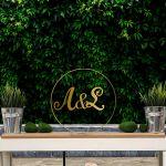 Metalic circle and Golden Plexi initials