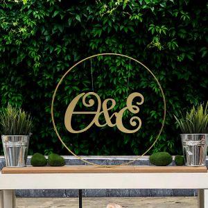 Metalic circle and Golden Plexi initials 2