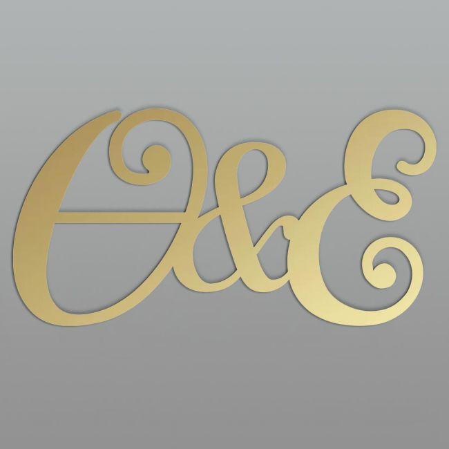 Metalic circle and Golden Plexi initials