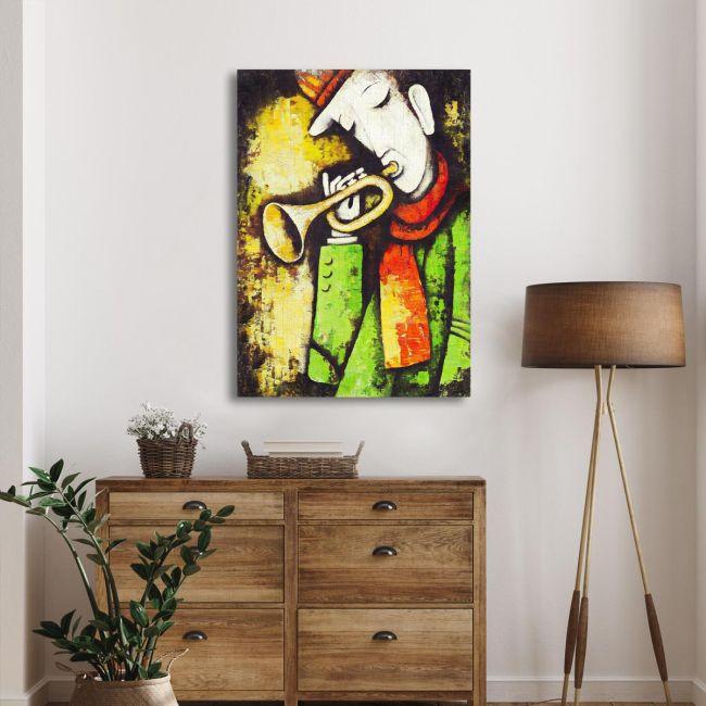 Canvas print Trumpet jazz player