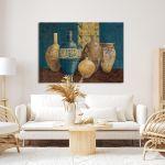 Canvas print Blue and brown vases