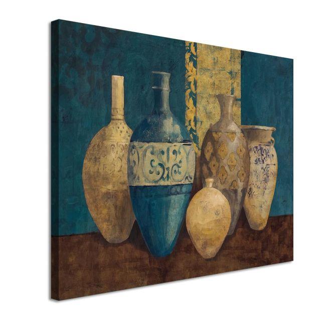 Canvas print Blue and brown vases