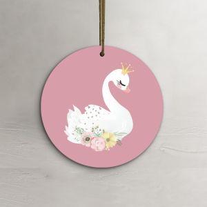 Labels thank you, Swan with flowers 2