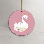 Labels thank you, Swan with flowers 2