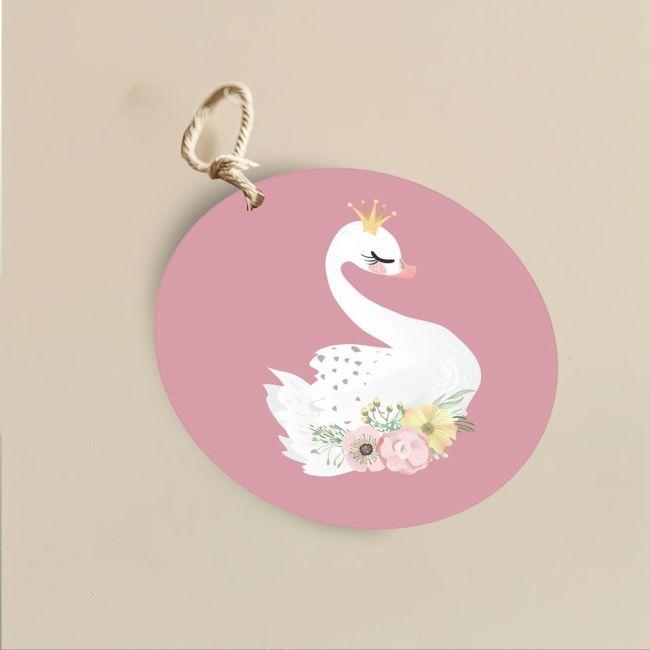 Labels thank you, Swan with flowers 2