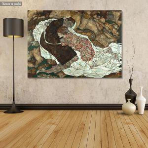 Canvas print Death and the woman, Schiele Egon