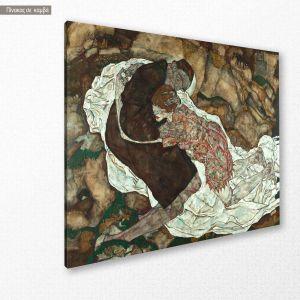Canvas print Death and the woman, Schiele Egon 2