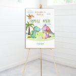 Canvas welcome to my baptism, Cute twins dinos