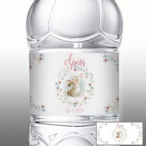 Αυτοκόλλητη ετικέτα, Κουνελάκι στεφάνι λουλουδιών 2