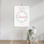 Canvas printy baptism welcome,Bunny and flowers wraith