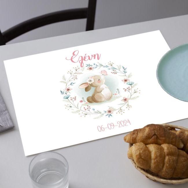 Placemat, Bunny and flowers wraith