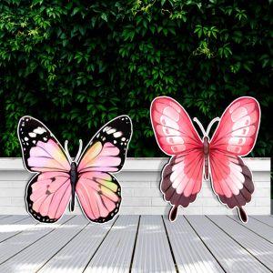 Wooden figures Butterflies watercolor set 2