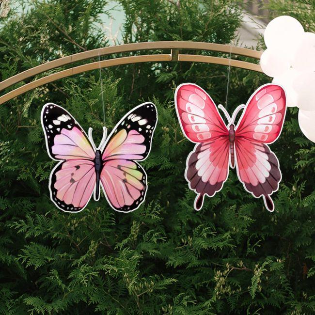 Πεταλούδες ζωγραφιστές, σετ 2 τμχ, ξύλινες φιγούρες εκτυπωμένες