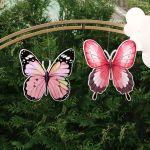 Πεταλούδες ζωγραφιστές, σετ 2 τμχ, ξύλινες φιγούρες εκτυπωμένες