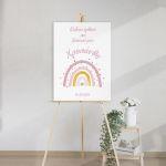 Canvas printwelcome to my baptism, Rainbow Love pink gold