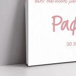 Canvas print welcome to my baptism, Bear with Balloons girly