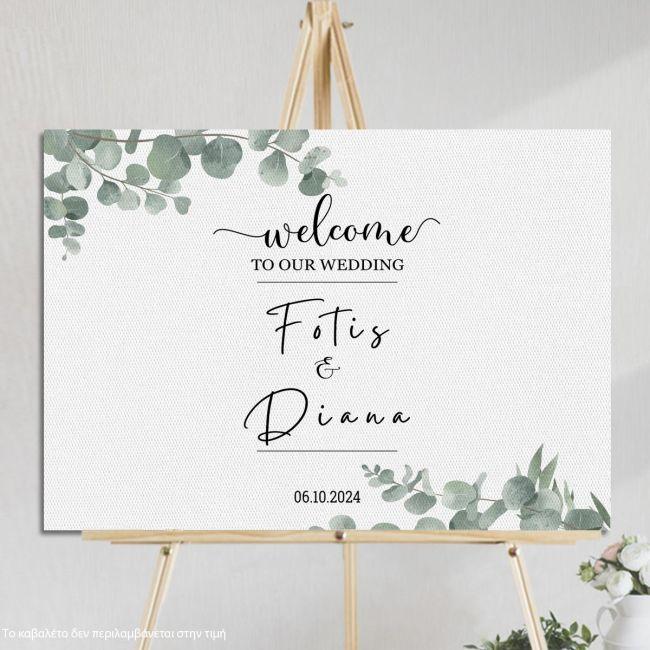 Canvas print Wedding decoration, custom wording