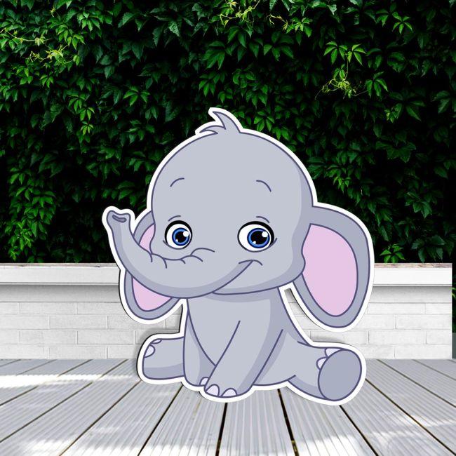 Wooden figure Smiling elephant