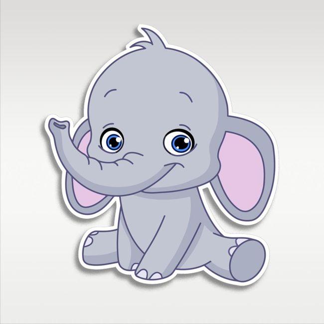 Wooden figure Smiling elephant