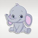 Wooden figure Smiling elephant