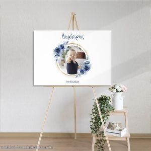 Canvas print Baptism Wishes board with photo for boys 2