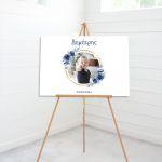 Canvas print Baptism Wishes board with photo for boys