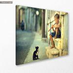 Canvas print The piper and the cat