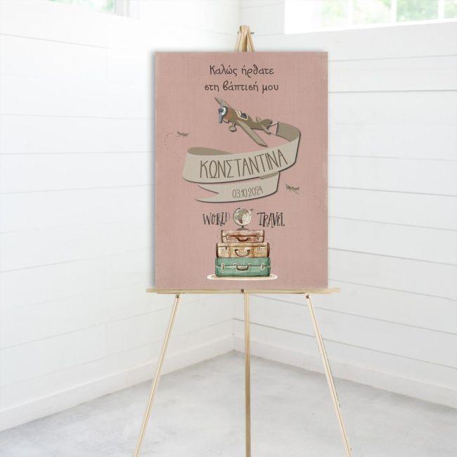 Canvas printwelcome to my baptism, Travel the worlddusty roze