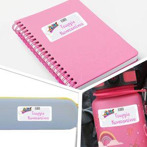 School Stickers labels Knowledge train girly