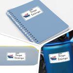 School Stickers labels Blue boat