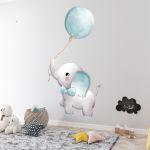 Wall sticker, Blue elephant and Ballon