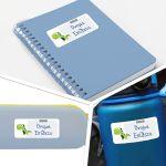 School Stickers labels, Cute dino