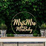 Mr and Mrs and Mrs baby για αψίδα βάπτισης, ξύλινο