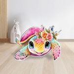 Wooden figure printed Colorfull turtle