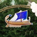 Wooden figure printed, Ancient Greek boat