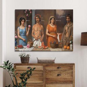 Πίνακας ζωγραφικής Four seasons I reart (βασισμένο στο Τέσσερις εποχές, Γ. Τσαρούχης)