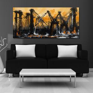 Canvas printHarbor cranes, panoramic