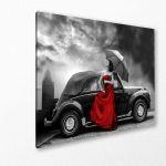 Canvas print Red lady vintage