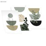 Boho Botanical Beige Green, three panels poster