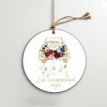 Labels thank you, Watercolor car and flowers