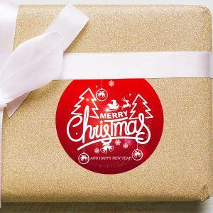 Christmas sticker label, Merry Christmas and happy new year 2