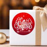 Christmas sticker label, Merry Christmas and happy new year