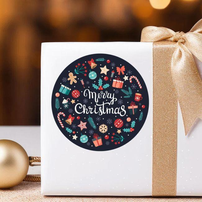 Αυτοκόλλητη Χριστουγεννιάτικη ετικέτα, Christmas elements