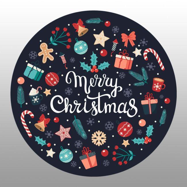Christmas sticker label, Christmas elements