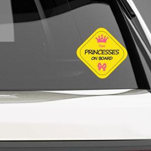 Baby car sticker Two princesses on board 2