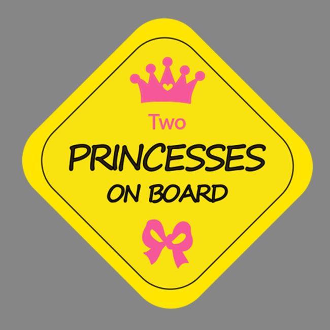 Baby car sticker Two princesses on board
