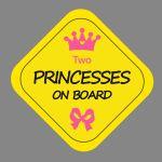 Baby car sticker Two princesses on board