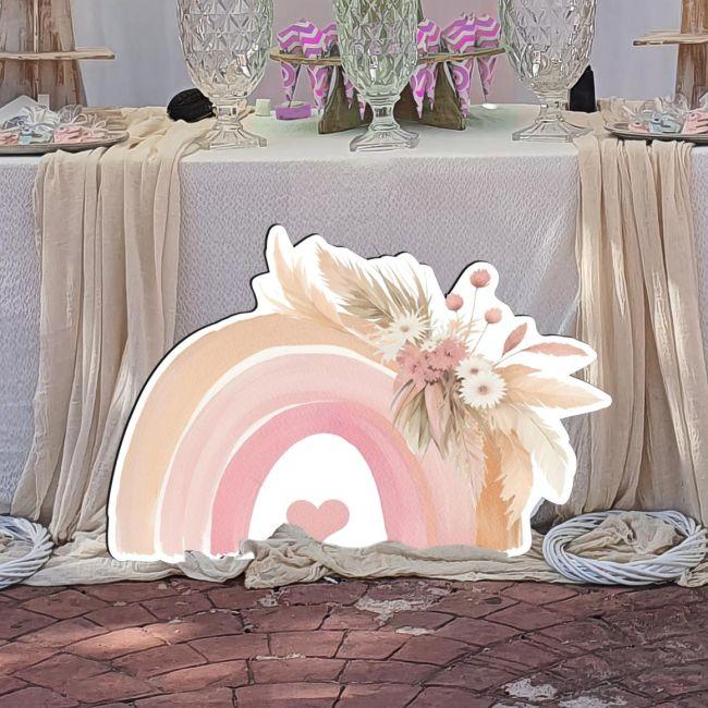 Wooden printed figure , Rainbow boho 5