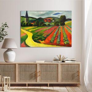 Canvas print Landscape with church and path Macke August Framed canvas View 1 2