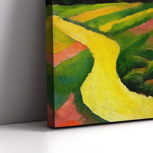 Πίνακας ζωγραφικής Landscape with church and path, Macke August